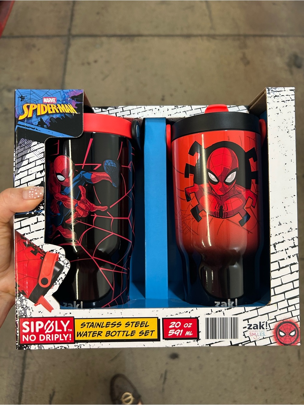 Marvel Spider-Man stainless steel water bottle 2 pack